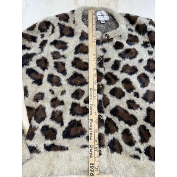 Industry Republic Animal Print Fuzzy Button Down Cardigan XL - Picture 9 of 10